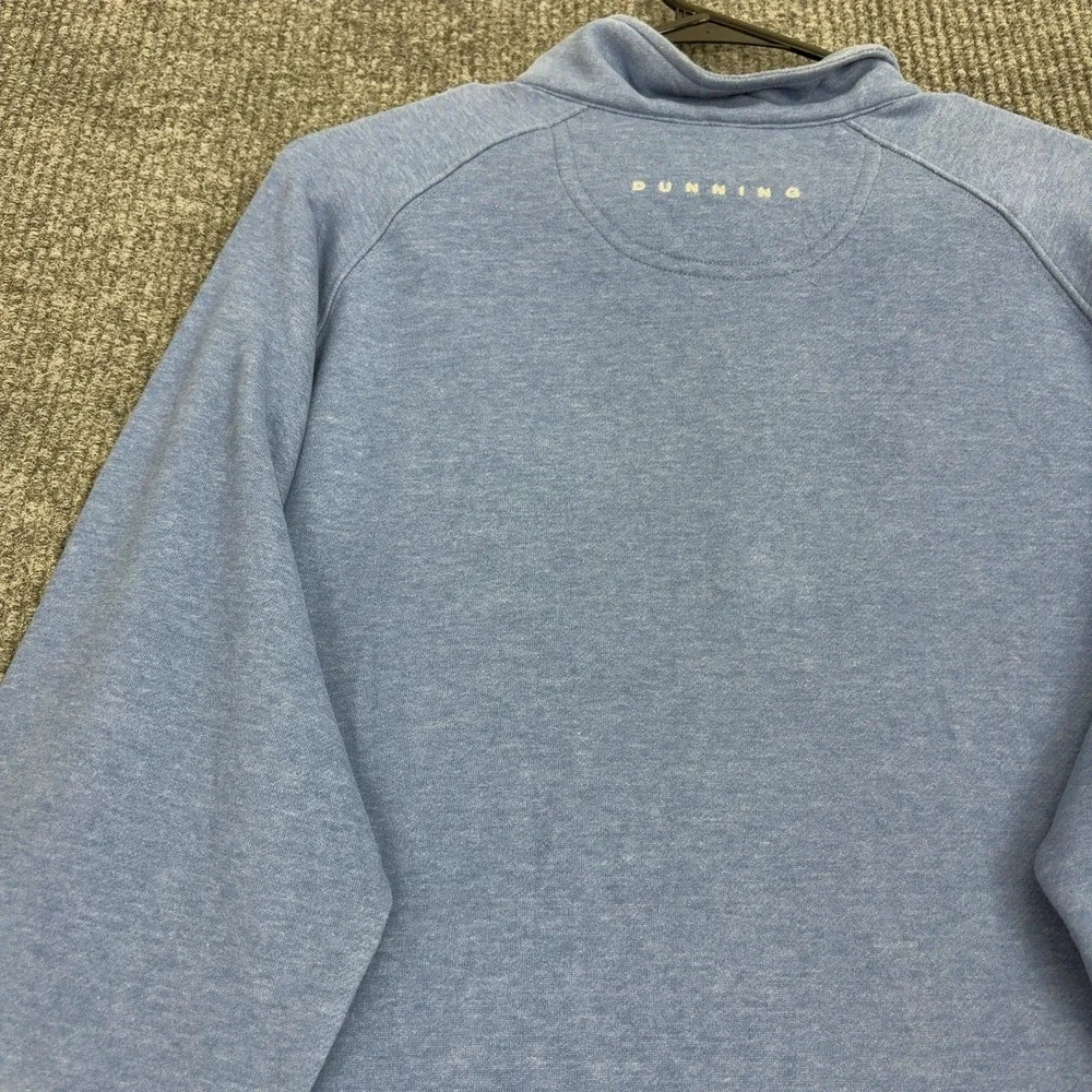 Dunning Golf Quarter Zip Mens L Blue Polyester Cotton‎ Mock Neck Pullover Sport